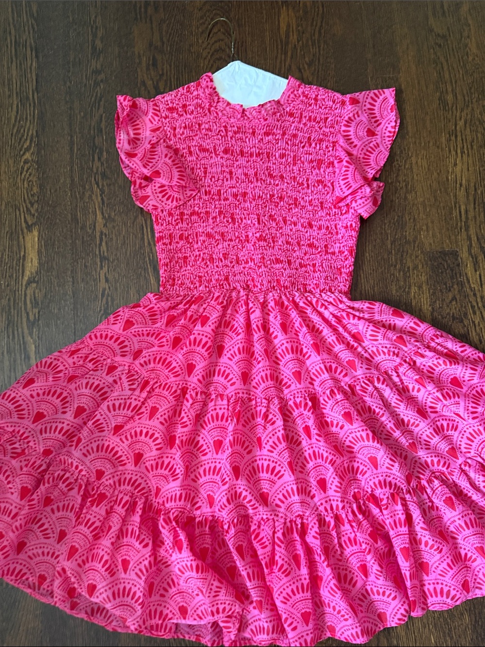 J.Marie Women’s Pink Smocked Flutter Sleeve Dress